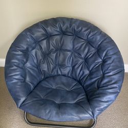 Vegan Leather  Navy Hang A Round Lounge Chair
