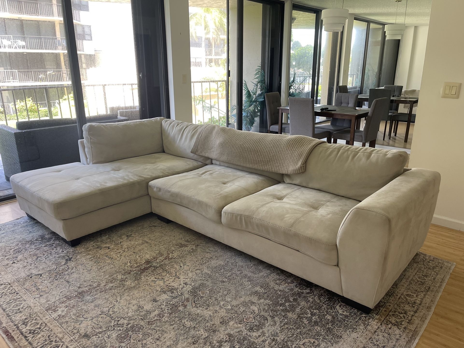 Sectional Suede Couch