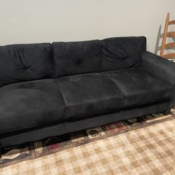 Lifestyle Solutions Grayson Couch Sofa, 78.7" W x 31.5" D x 32.7" H, Black