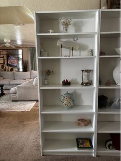 White ikea bookshelves