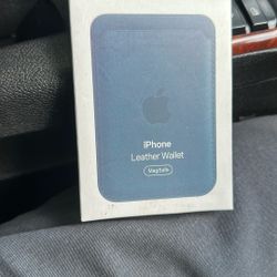 iPhone Leather Wallet MagSafe Blue Navy