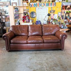 Brown Leather Sofa At BoneJax 