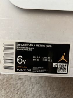 air jordan 4 retro (size 6YOUTH, 6MEN, 7.5WOMEN)