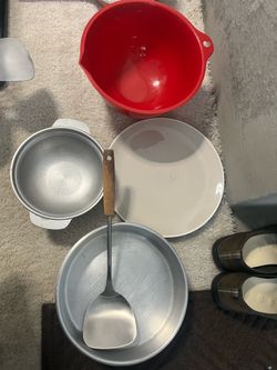 Kitchen Mixing Bowl, Stock Pot, Bake Pan, Plate & Spatula Set