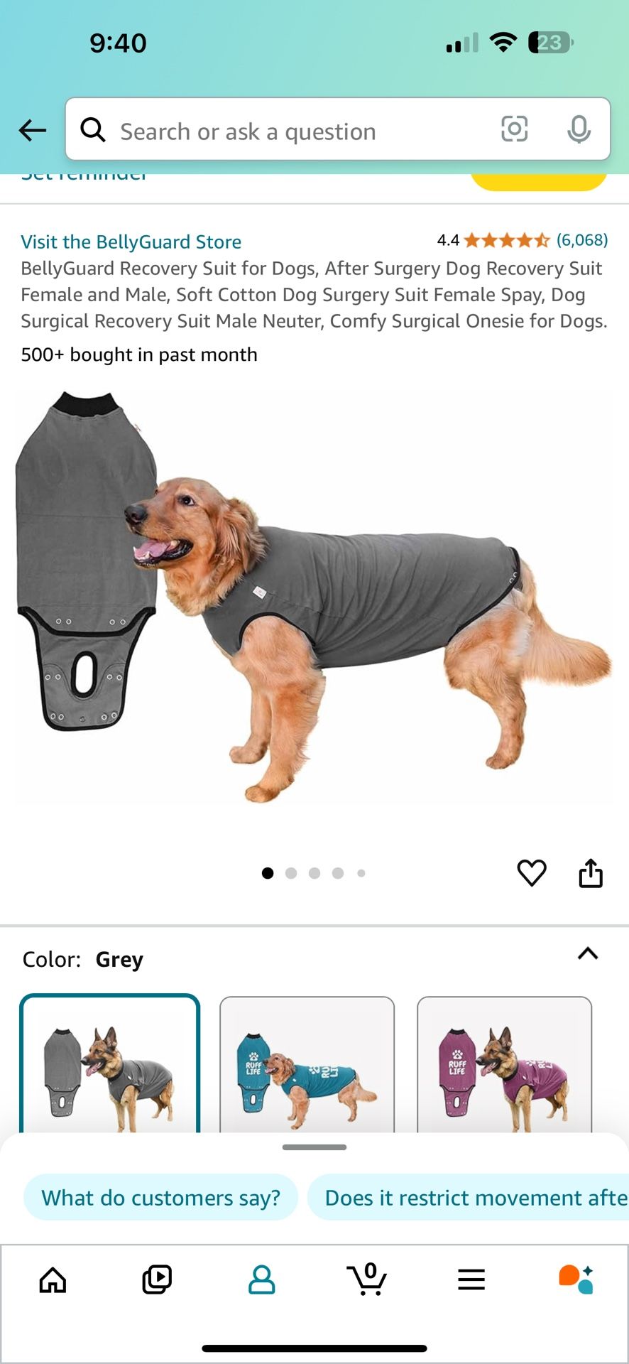 Bellyguard Recovery Suit for Dogs