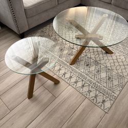 Glass top Coffee And Side Table 