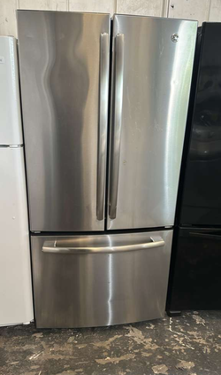 GE French Door Fridge – Stainless, Internal Water, Bottom Freezer