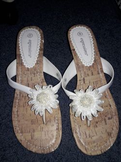 White Sandals size 8 worn once