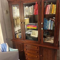 FREEBeacon Hill MOVING SALE - Hutch with lights on the inside. Solid wood. Must pick up Sunday 11/30