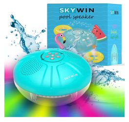 SKYWIN Wireless Pool Speaker- Disco Light Floating Waterproof IPX7 Large