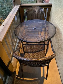 3-Piece Rattan/Metal Patio Set