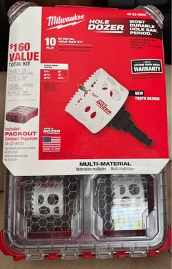 Milwaukee Hole Dozer Bi-Metal General Purpose Hole Saw Set with PACKOUT Compact Organizer (10- Piece)