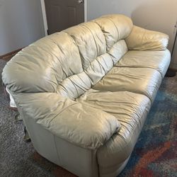 Good Condition Leather Couch, Easy To Clean and No Nasty Stains