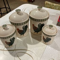 Rooster Morn canister set