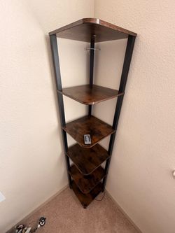 5-Tier Corner Shelf Industrial Style l/ led lights