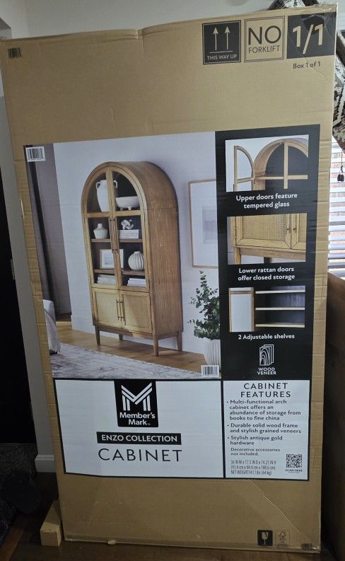 Storage Cabinet With Rattan Cabinet Doors