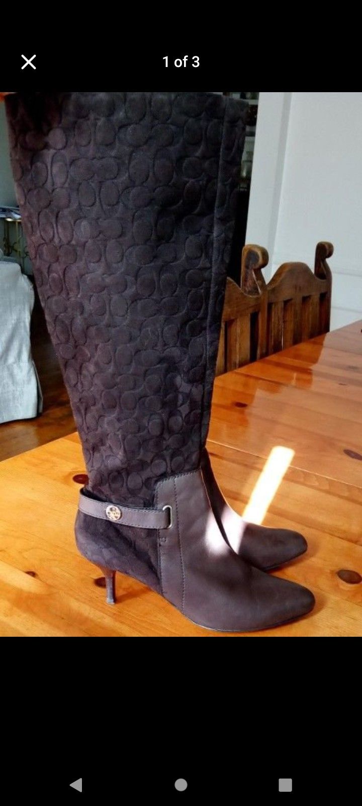 COACH Boots,Long Boots, Leather Boots Size 6.5