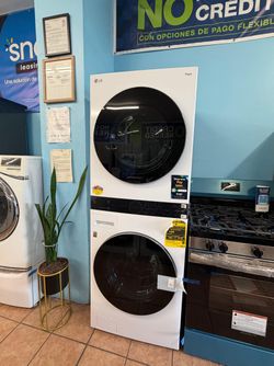 LG WashTower Stacked Smart Laundry Center 4.5 Cu. Ft. Front load Washer and 7.4 Cu. Ft. Electric Dryer with Steam