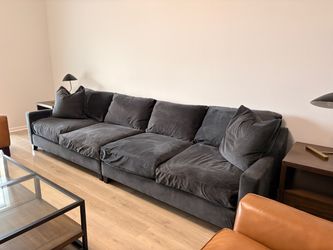Black Sofa Feather-filled cushions