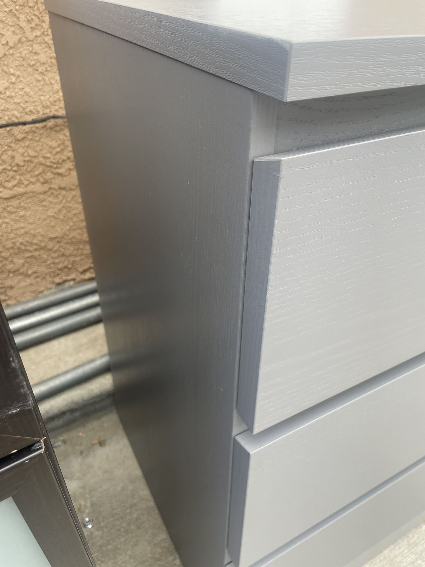 ikea grey dresser malm IKEA MALM 3 Drawer Chest Gray Stained