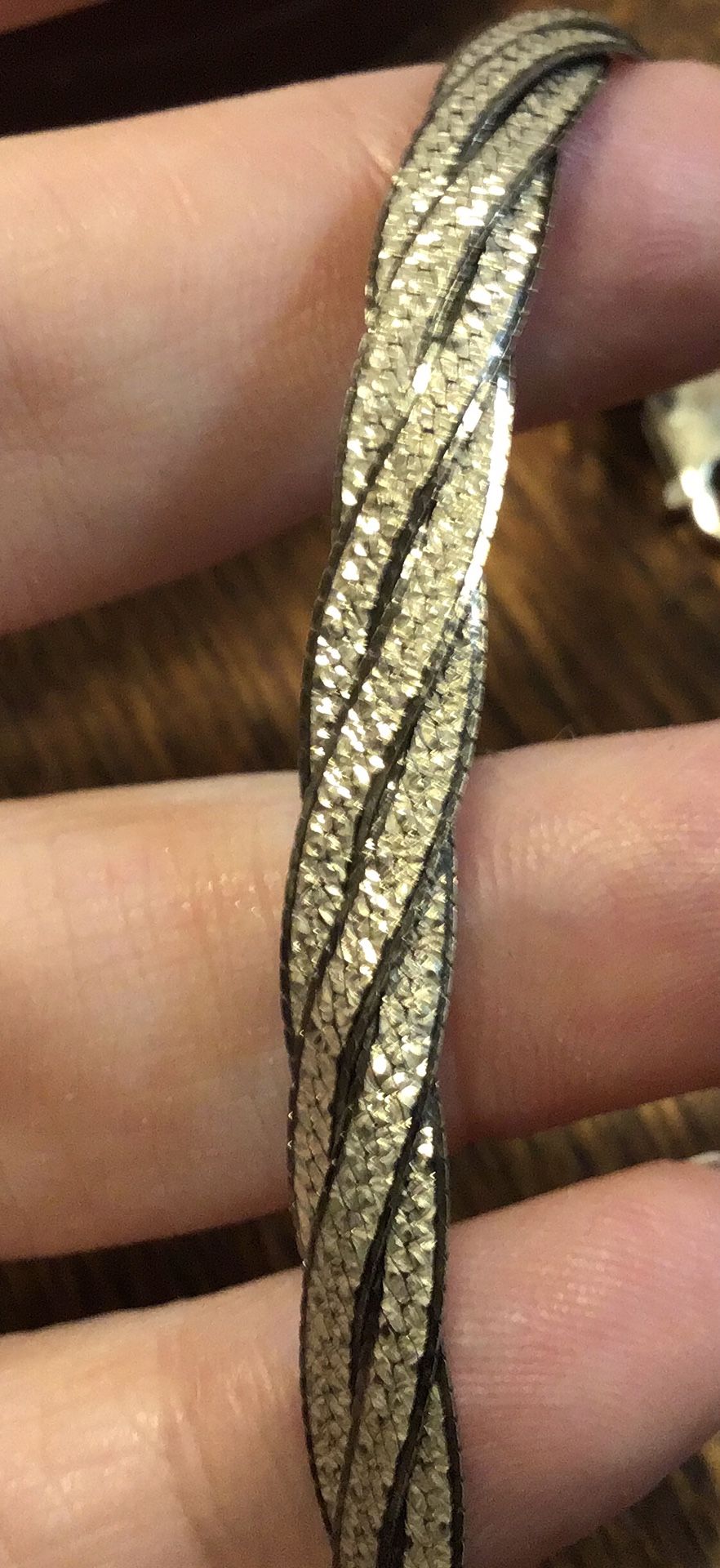 Sterling twisted herringbone chain bracelet 7 inches