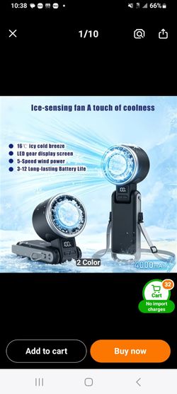 Portable Ice-Sensing Handheld Fan 4000mAh