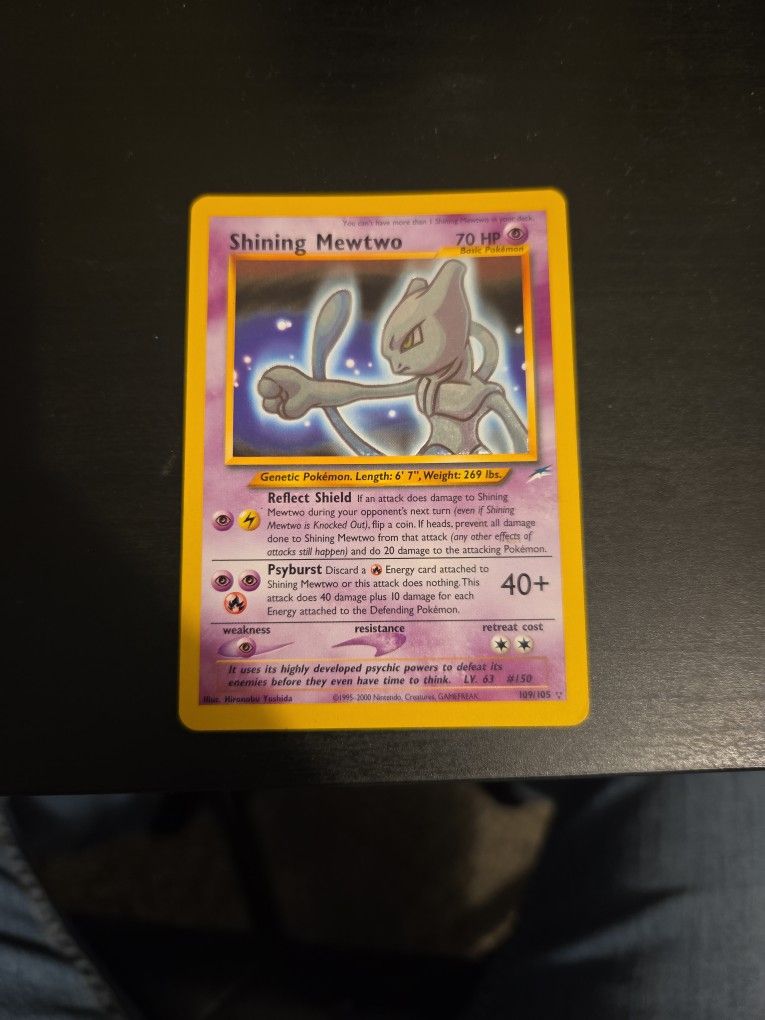 Shining Mewtwo Holographic Pokémon Card