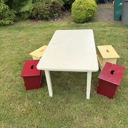 Land of nod, kids table in chairs