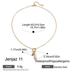 ✨ Modern pearl charm necklace with elegant detail ✨ Waterproof & hypoallergenic ✨ Stainless steel (tarnish-resistant)  Details: • Length: 40 cm + 5 cm