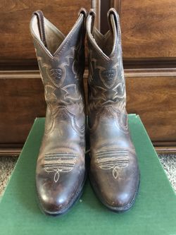 Girls Leather Cowboy Boots Size 1