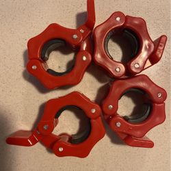Standard 1” Barbell Clamps, Lot of 4