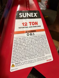 12 ton ratcheting jack stands  Sunex