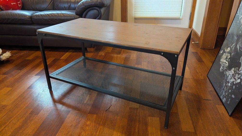 Modern Metal and Wood Coffee Table