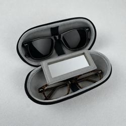Vintage Floral Double Eyeglasses / Sunglasses Travel Case Holder