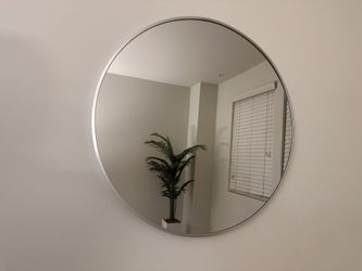 Silver Round Accent Mirror 