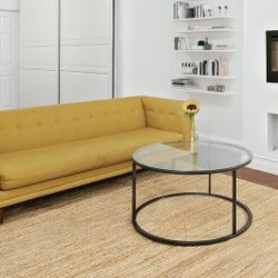 Round Glass Coffee Table (36” D, 18” H)