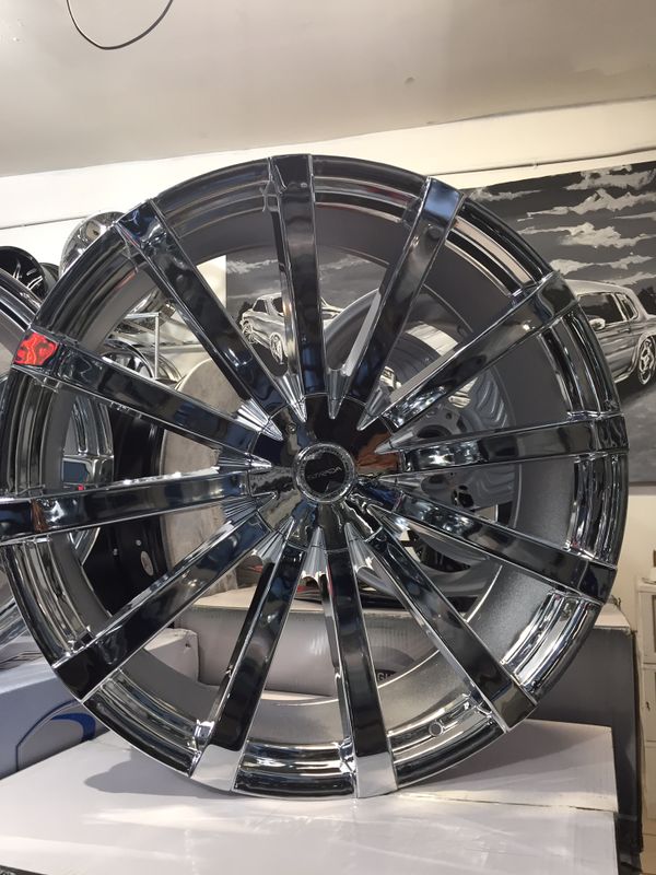 26” Strada Chrome wheels rims tires package 5 lug 5x120 5x115 for Sale