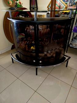 Glass Bar With Bar Accessories