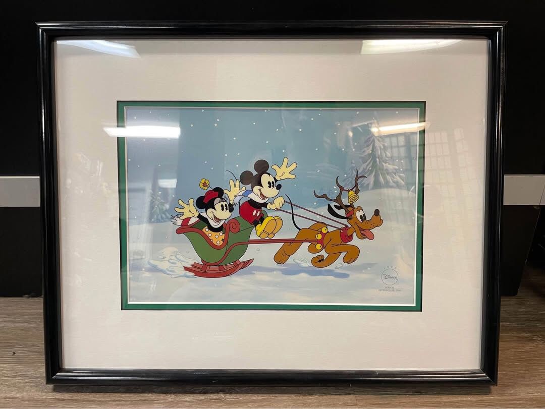 Disney Sericel “A Christmas Sleigh Ride” W/ BOX