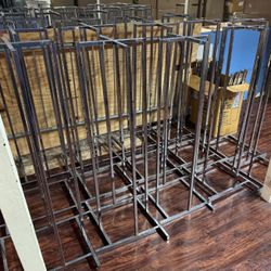 Commercial 4-Way Clothing Racks – Metal Retail Fixtures – 26 Available 