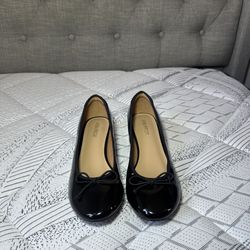 JENN ARDOR Women's Cute Bow Knot Slip On Round Toe Low Chunky Heel Ballet Pumps