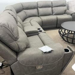 $10 Down Payment Ashley 6 Pcs Power Reclining Sectional Sofa Total Price 