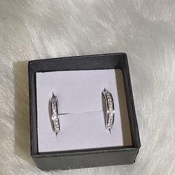 Moissanite Hoop Earrings – Sterling Silver – 0.17CTW VVS D Color