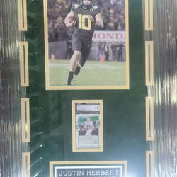 Oregon Ducks Justin Herbert Graded 10 Card Display Piece 