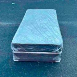 Colchones Nuevos Individuales Con Base Boxspring Camas UNIPERSONALES Twin MATTRESS Bed 