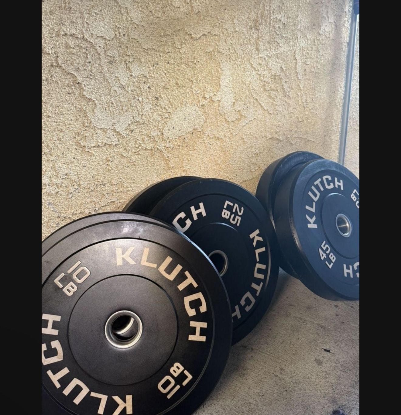 Plate Weights, Squat Rack & 45 LB Bar