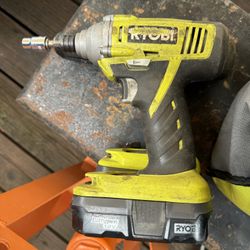 Ryobi cordless Drill And Cordless Driver Two Batteries Charger 