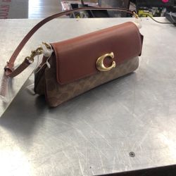 1003 Coach CBA83 Small Light Brown Monogram Jet Shoulder Bag W/ Straps & Dust Bag 554810