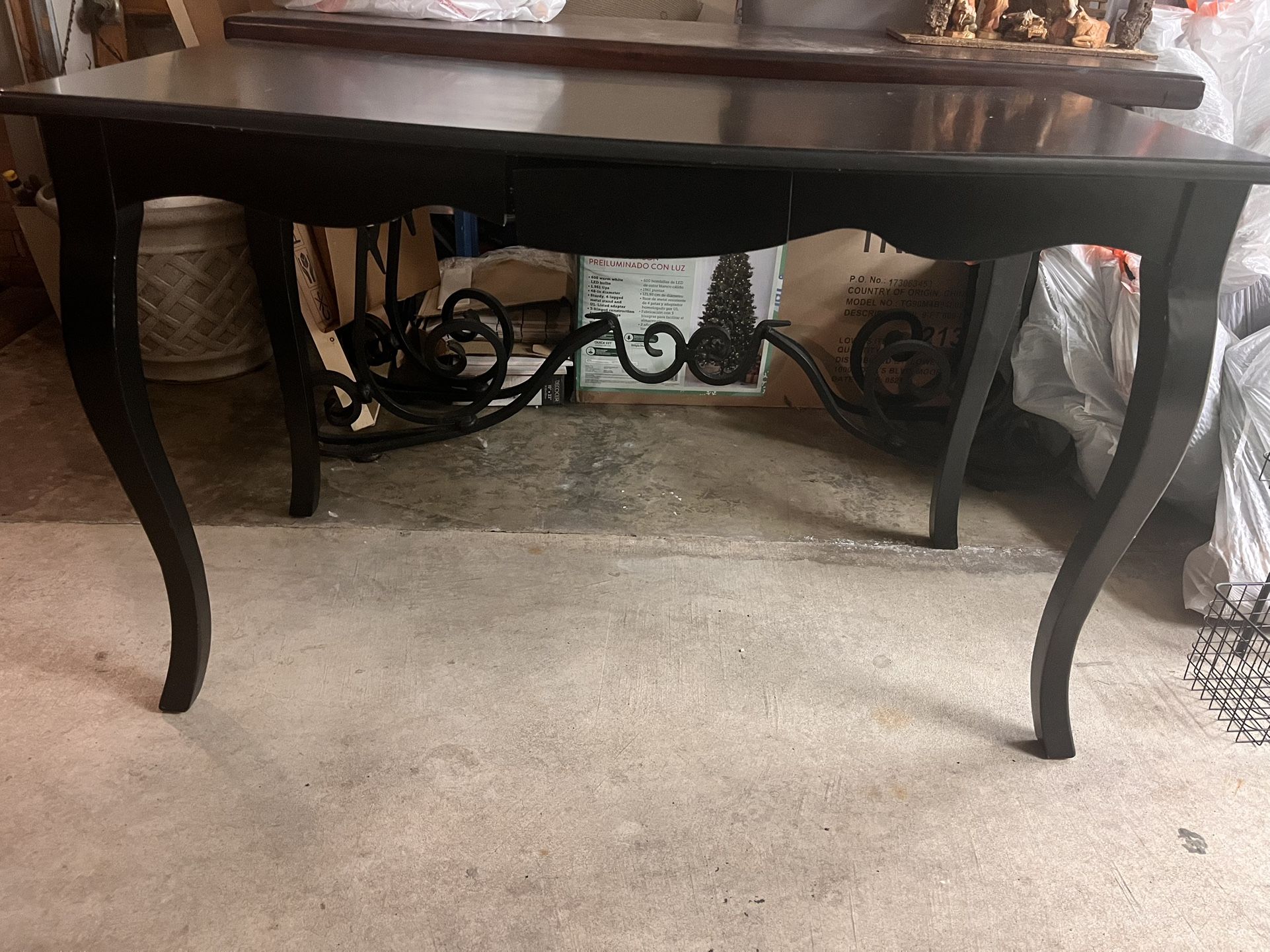 $25 Small Black Writing Desk With Drawer, Moderate Use Good Condition
