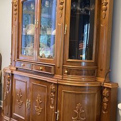 China cabinet with hutch  